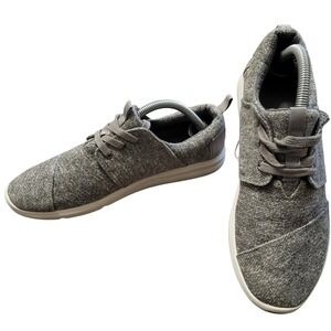 TOMS Del Rey Gray Knit Low Top Lace Up Sneakers Womens size 8 Casual Textile